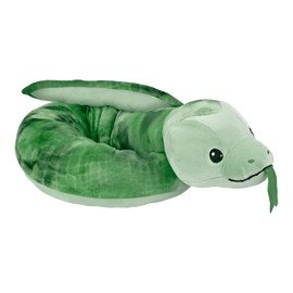 Wild Republic Squishy Snake Green, Stuffed Animal, 52 Inch, Plush Toy, Fill is Spun Recycled Water Bottles
