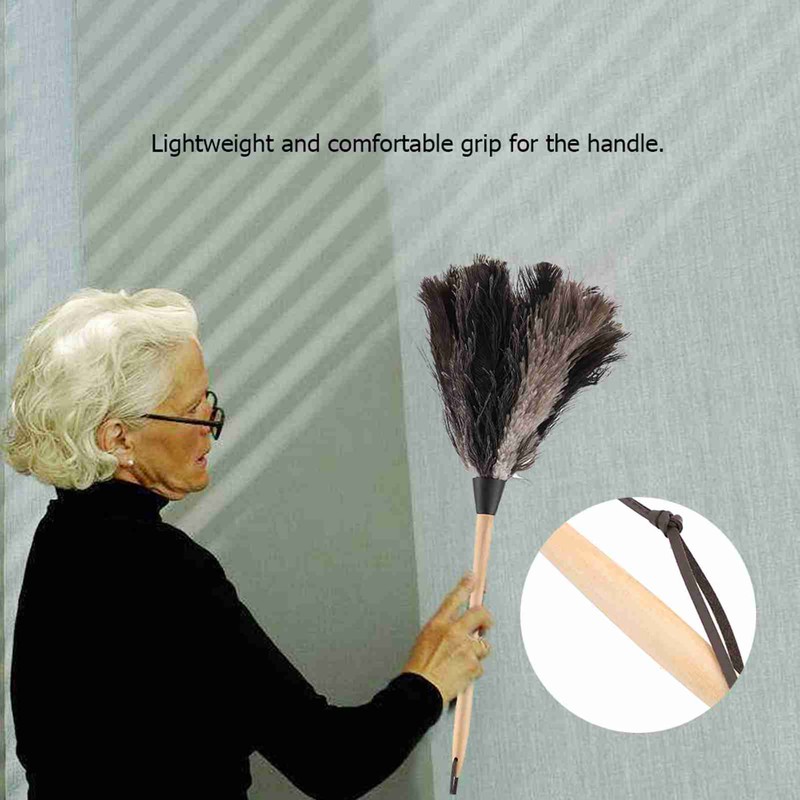 Handmade Washable NOn electrostatic Ostrich Feather Duster with Wooden Handle