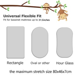 JMITHA Baby Mattress Protector, Fitted Sheets, Set of 3 Fitted Sheets for Prams, Side Cot, Cradle and Bassinet, 100% Cotton Mattress Protector, Fitted Sheets (Set 9)