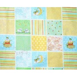 Quilting Treasures Mary Engelbreit Fabric Patchwork Pastel Quilt Blocks Mother Goose BTY