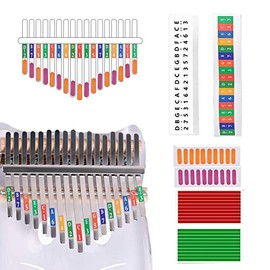 Kalimba Thumb Piano Note Stickers for Beginner Learner Musical Gift and Kalimba Scale Sticker Percussion (Color）
