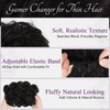 BARSDAR 2 PCS Messy Bun Hair Pieces, Elastic Natural Black