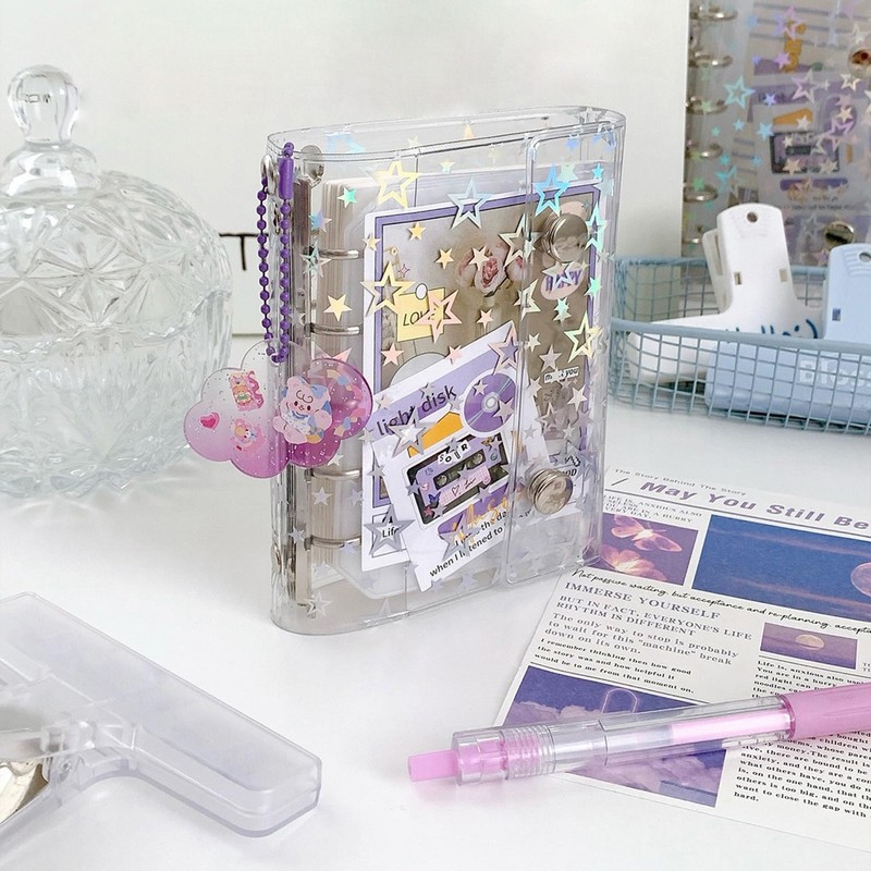 Transparent Seal Binder Star Pattern Sticker Pad M5 Notebook Pocket
