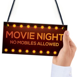 RED OCEAN MOVIE NIGHT SIGN Cinema Room Man Cave Plaque Home Decor Keepsake