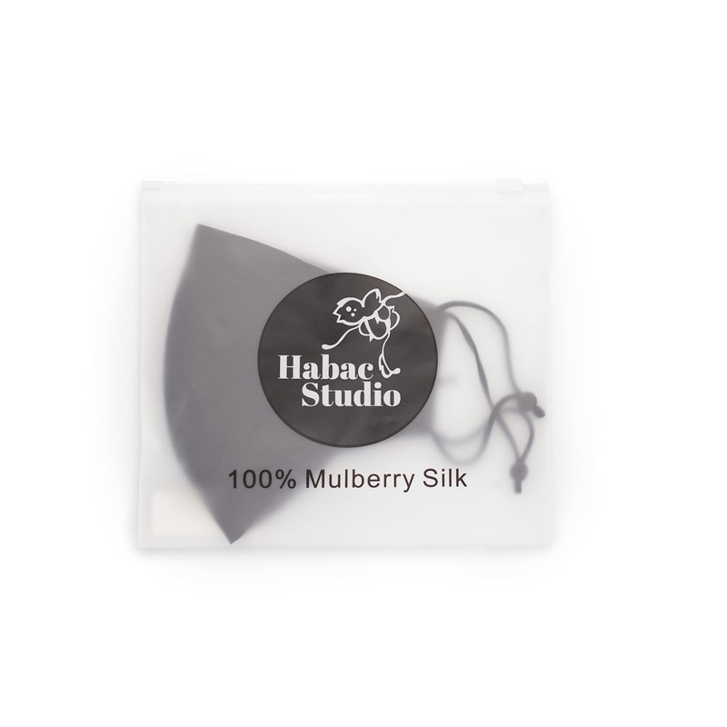 HABAC STUDIO - 100% Mulberry Silk Face Masks Reusable Black