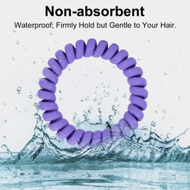 JessLab Spiral Hair Ties, 10 Pcs Traceless Phone Cord Hair Ties Spiral Bracelet Plastic Coil Hair Ties Ponytail Holders No-Damage Hair Accessory for Girls Women Ladies, Color Assorted, Set 33