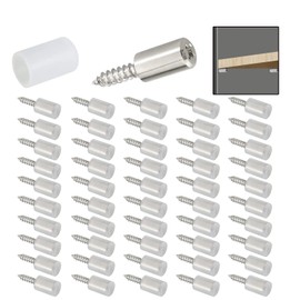50Pcs Self-Tapping Screws for Cabinets - Non-Slip Sleeve Shelf Pins, Laminate Fixed Support Pegs for Kitchen Utensils, Bookcases, Wardrobes (Cross Head Phillips Cabinet Hardware)