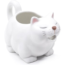 Sauciere Porzellan, niedliche Katze Sauciere mit Griff für Salatdressing, Soße, Sahne und Milch (700ML)