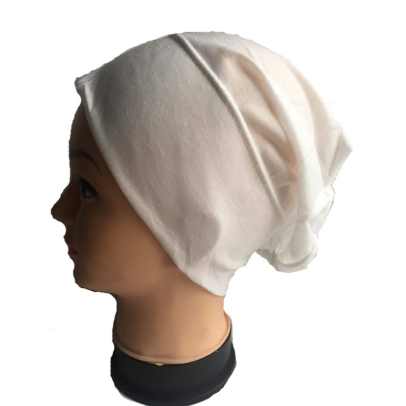 New Under Hijab Scarf Tube Stretchable Bonnet Cap (Cream)