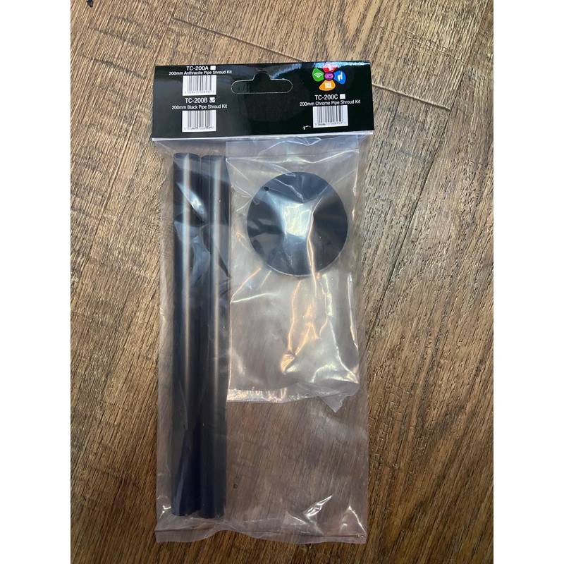 Radiator Pipe Covers & Collars Pair- Black 15mm Pipe Shroud