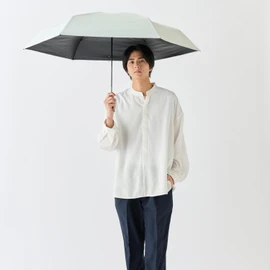 Magicaltech Protection Folding Umbrella, Hand Opening, 100% Light Blocking, Heat Shield, UV Protection, Sun or Rain, Lightweight, Slim, Easy to Open and Close, Plain, Ribs, 19.7 inches (50 cm), 21.7
