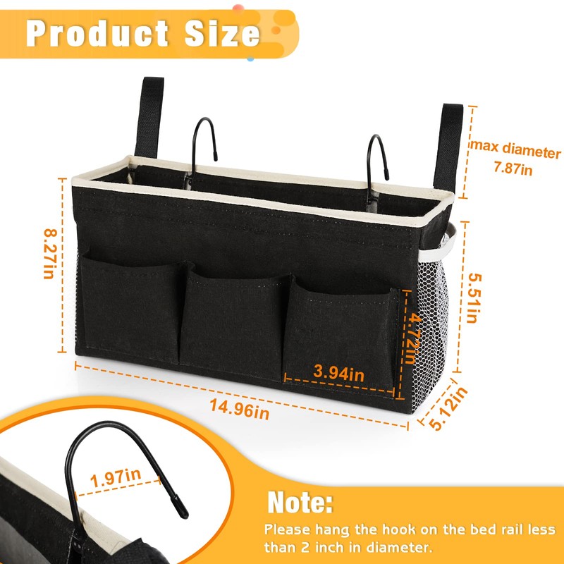 Lilithye Bedside Caddy Bedside Organizer Bedside Storage Caddy with Fixed