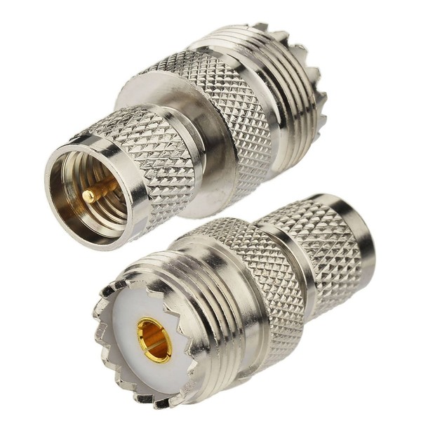 Superbat Mini UHF Male to UHF Female Connector 2-Pack Pl259