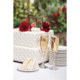 Hortense B. Hewitt Elegant Mr. and Mrs. Champagne Toasting Flutes, Set of 2