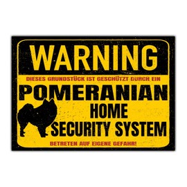 Door Sign with Pomeranian Pom Pomeranian Pomeranian Warning Security System Dog Sign