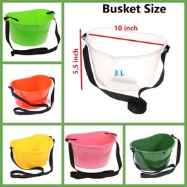 Farm Basket for Collecting Fruits and Berries with Handle and Strap Basket for Collecting Berries Container for Collecting Berries and Fruits Convenient Support Ergonomic Bucket Shape Mix (Yellow)