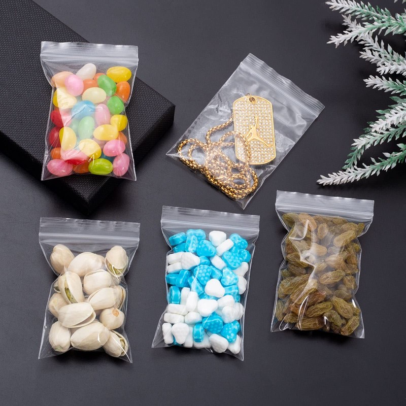 600 PCS Small Plastic Bags, Assorted Sizes, Mini Baggies, Transparent