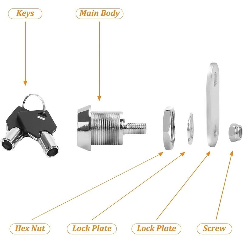 Thread Lock 16mm Tubular Cam Lock, 5/8" Single Cylinder Door