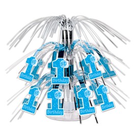 Beistle 1st Birthday Mini Light Blue Cascade Centerpiece