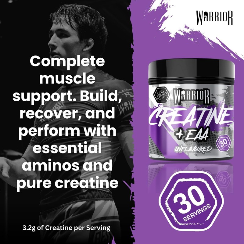 Warrior Creatine Monohydrate Plus EAA – 30 Servings Muscle Recovery