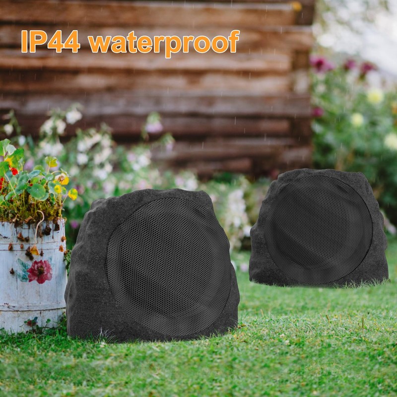 Outdoor Speakers Solar Powered & USB-C Rechargeable, Rock Speakers TWS