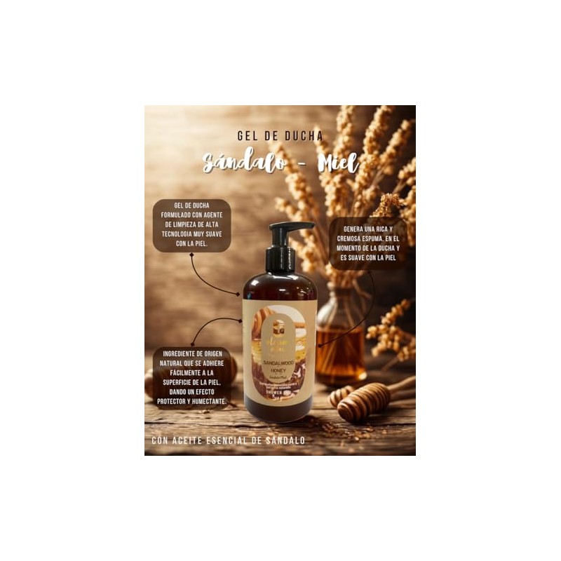 OLEUM VITAE Shower Gel. Gel de Ducha Sándalo Miel 360grs