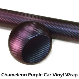 AuMoHall Chameleon Dark Purple to Charming Blue Carbon Fiber Car Vinyl Wrap Matte Carbon Fiber Textured Finish Automotive Vinyl Wrap Film for Car Interior Exterior Decoration, 59.84" x 29.52"