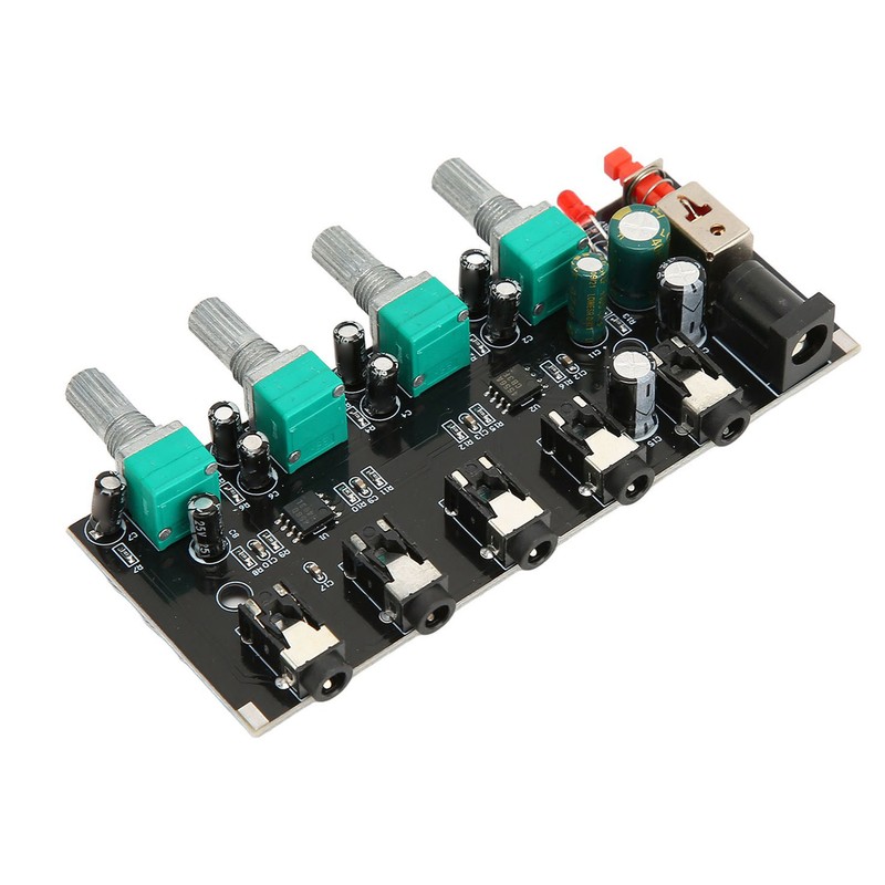 4 Way Stereo Mixer Board 4 In 1 Out Adjustable