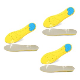 Healeved 3pcs Flat Ultrasoft Damping Insoles for Men and Women Breathable Sports Shoe Pads Cold Resistant and Wear-resistant for Running and Walking