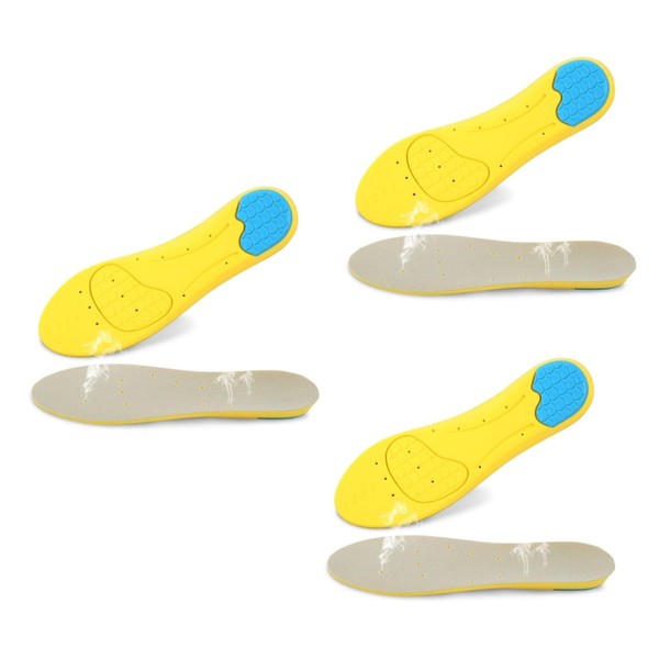 Healeved 3pcs Flat Ultrasoft Damping Insoles for Men and Women