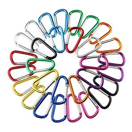 FULARR 5cm(2in) Locking Carabiner, Mini Carabiner Keychain, Aluminum Alloy Carabiner Snap Hook and Clip Hook, Carabiner Hooks Lock, Carabiner Locking Spring Hook (Not for Climbing!) - 30Pcs