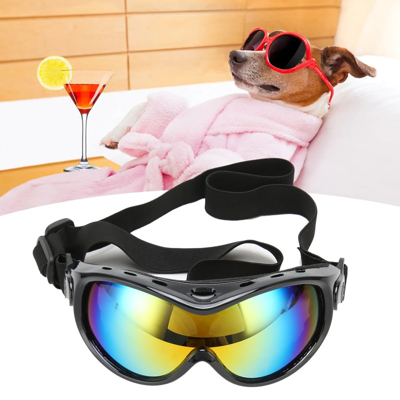 Large Dog Sunglasses UV Protection Waterproof Windproof Adjustable Dog Goggles