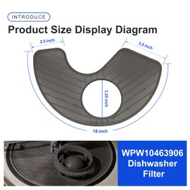 Laofudech WPW10463906 Dishwasher Filter Compatible with Whirlpool Kenmore KitchenAid Amana Maytag Dishwasher Replacement for WPW10195360 2312301 PS11755148 AP6021820 W10195360
