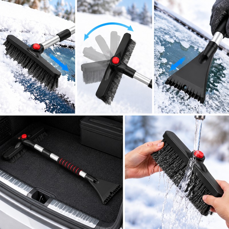 Extendable Snow Brush and Ice Scraper for Cars – 2-in-1