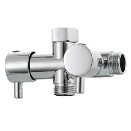 Tecmolog DSF014 2-Way Diverter Valve G 1/2 Brass Shut-Off Valve Shower T Adapter for Hand Shower Chrome