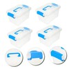 Ciieeo 4Pcs Transparent Sundries Storage Box with Lid Handheld Design