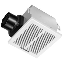 VIVOHOME Automatic 80 CFM Bathroom Exhaust Fan, 1.5 Sone, 95 Sq.Ft Coverage, W/Humidity Sensor, 4'' Duct Ceiling Mount, White Shower Ventilation Fan
