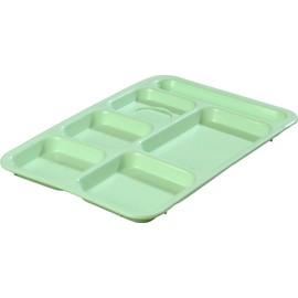 CFS Right-Hand 6-Compartment Tray, 10" x 14", Green