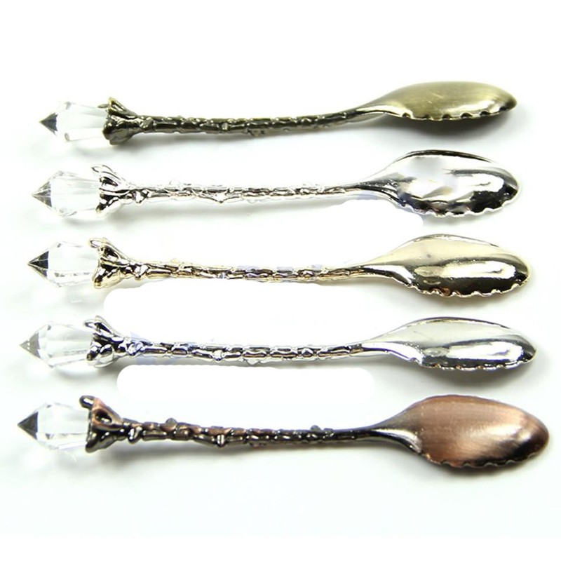 Yalulu 5 Pcs/Set Alloy Vintage Royal Style Crystal Flower Design