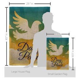 Ornament Collection Day of Peace Burlap Garden House Flag Kit Sweet Life Earth Support Environmental Protection Decoration Banner Small Yard Gift Double-Sided, Made in USA