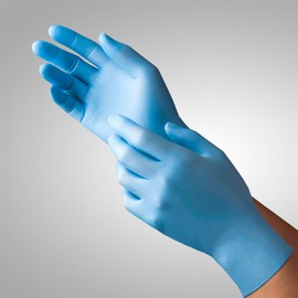 TRONEX 9252-Nitrile Exam Glove, Fingertip-Textured, Powder-Free, Blue (Medium, Box of 200)