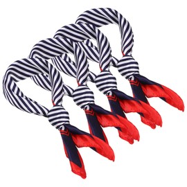 Baluue Bufanda de Traje de Negocios 4 Piezas Bufanda Cuadrada náutica pequeña Traje de Azafata de Vuelo Pañuelo Bufanda de Seda para el Cuello Diadema de poliéster Moda Perdida