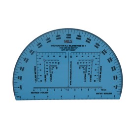 MTT PL - United Kingdom MOD RA 6 Inch Protractor NSN 4VS-1290-99-9681197 is a Map Protractor Military for Land Navigation in Mils for Map Reading, Orienteering, and Survival Navigation.
