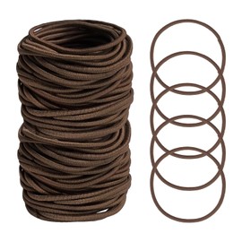 120 PCS Elastic Hair Bands, 2mm Hair Ties Elastic Bobbles Hairbands | Ponytail Holders No Metal Gentle Hair Bands for Women Girls Kids (Dark Brown)
