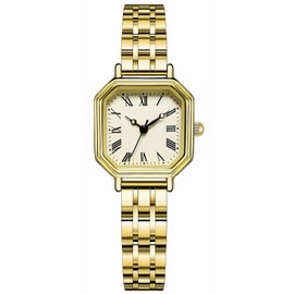 ADSBIAOYE Watches for Women Dainty Square Small Wrist Bracelet Watch (Gold)