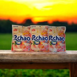 UHA Mikakuto Japan Puchao Chewy Candy: Yogurt & Peach 3.53oz - Pack of Three (3)