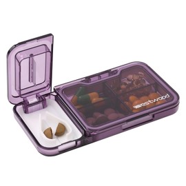 Tablet Divider, Tablet Divider for All Tablets, Portable Tablet Cutter with Storage Compartment and Sharp Blades, Convenient to Carry (Purple)