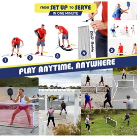 Pickleball Net System Lightweight Collapsible Frame and Portable Carry Bag Select Size and Color: (6-ft, Black Net)