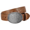 TRIWORKS Western Leather Buckle Belt for Men Women Cowboy Cowgirl