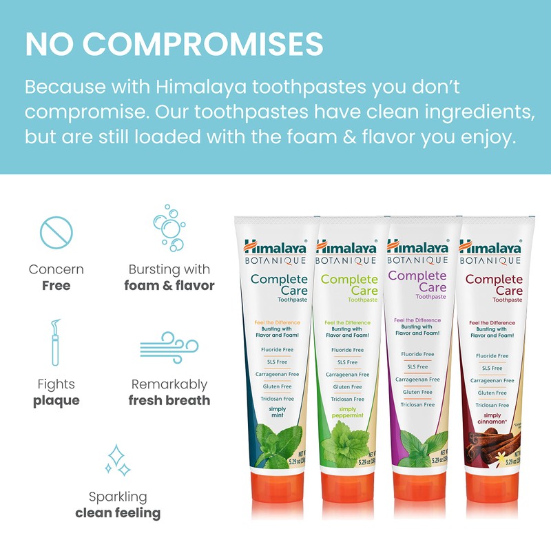Himalaya Botanique Complete Care Toothpaste, Herbal, Variety Pack, Fights Plaque,